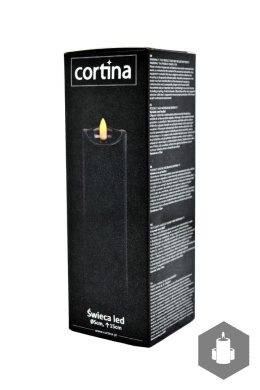 Świeca LED czarna 5x15cm