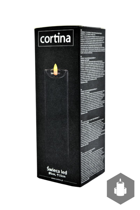 Świeca LED czarna 5x15cm Świeca LED czarna 5x15cm