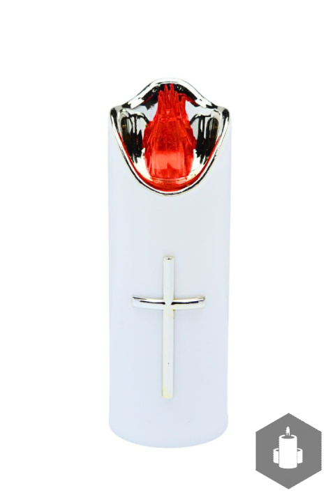Wkład LED Rico 15 cm Biało-srebrny czerwony płomień Wkład LED Rico 15 cm Biało-srebrny czerwony płomień