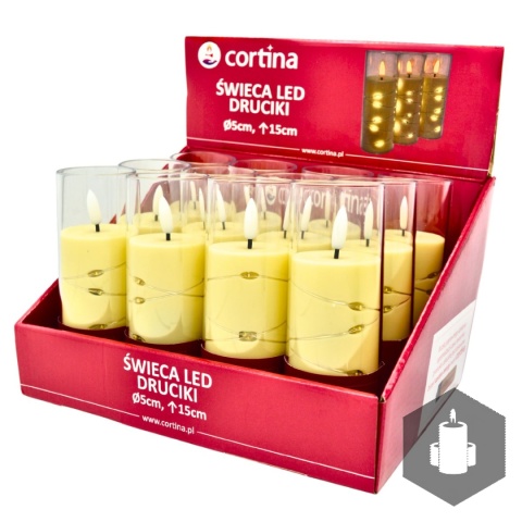 Świeca LED Oplatana 15cm